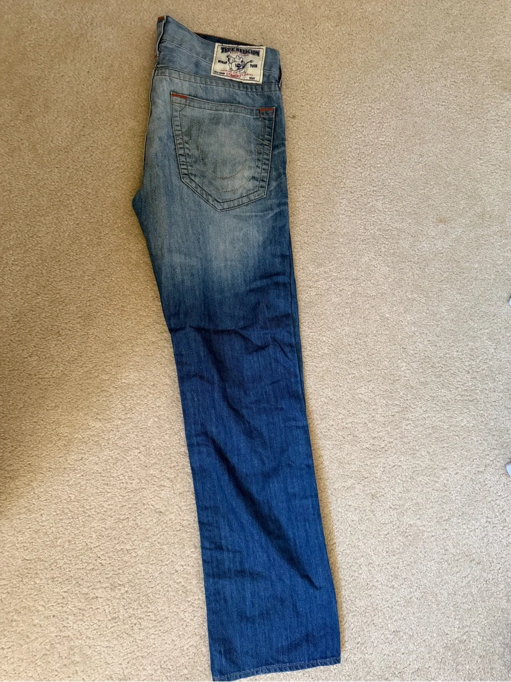 True Religion Men's Medium Blue Straight Jeans
